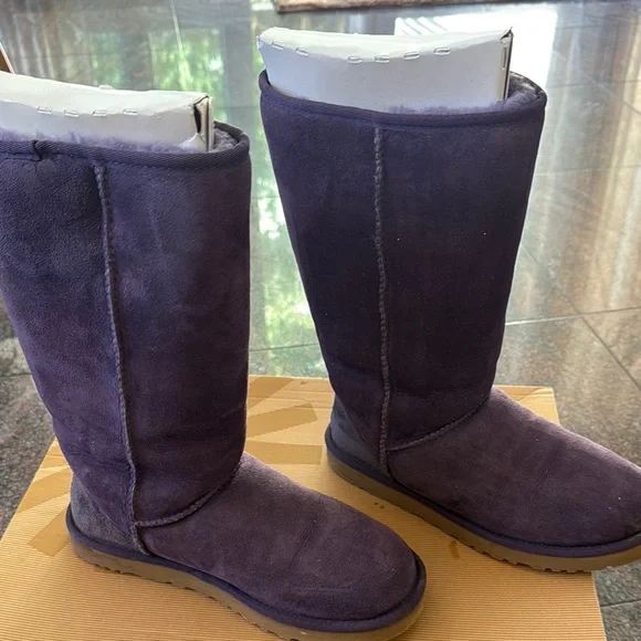 UGG Dark Purple Suede Boots - Picture 2 of 4